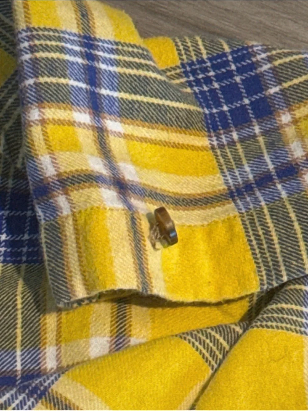 Carter's Yellow Plaid Hooded Shirt with Navy Jogger Pants